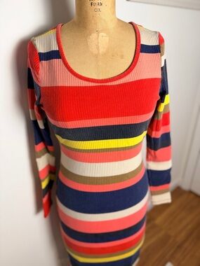 Anthropologie Tracy Reese knit long sleeve striped pullover dress medium medium